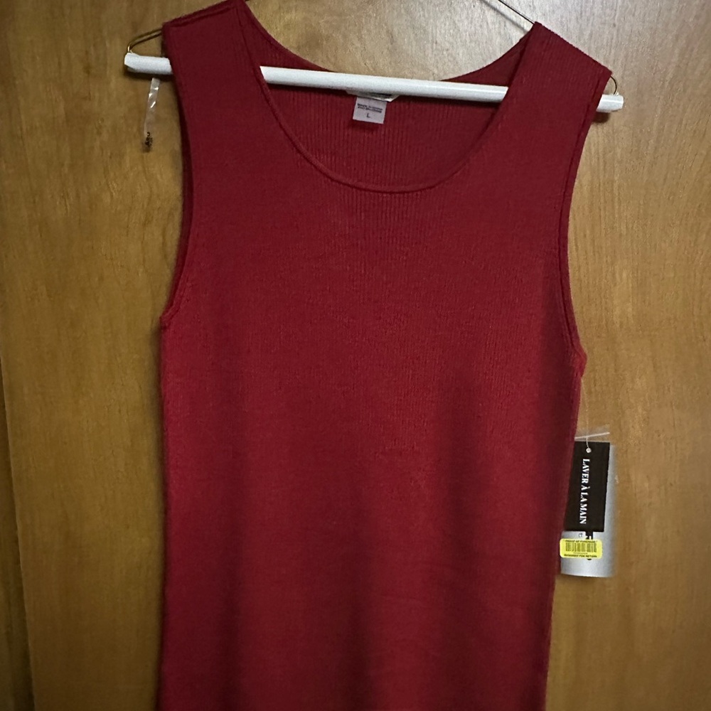 Nygard Collection deep red sleeveless knit top NWT